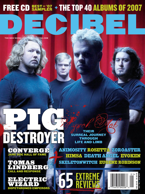 Magazine cover featuring a band named 'PIC DESTROYER' with text about albums and reviews.