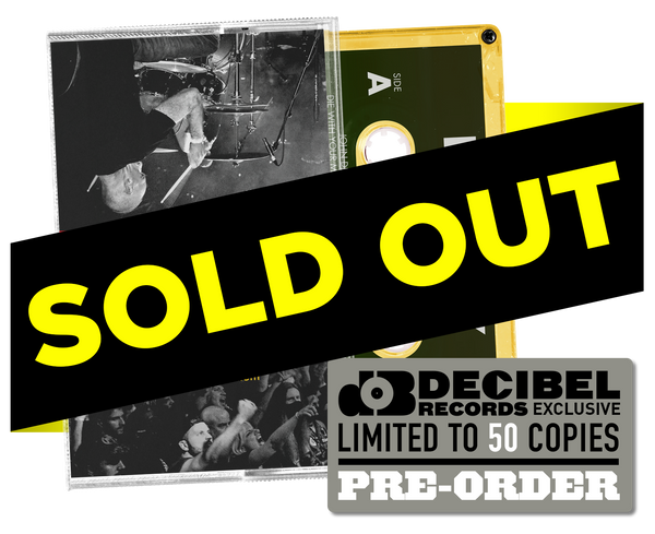 Limited edition cassette tape of Deadguy's 'Buyer's Remorse' live from the Decibel Magazine Metal & Beer Fest, with artwork on the cover and a 'Pre-Order' label.