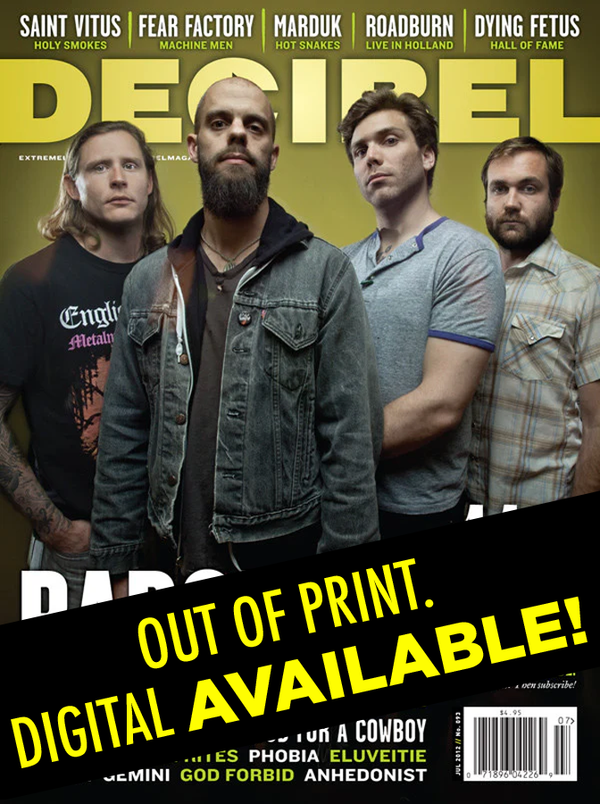 Magazine cover with Baroness. Out of Print banner