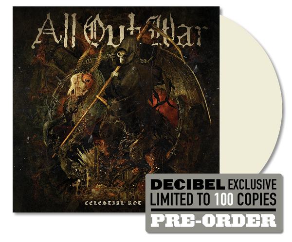 All Out War - Celestial Rot BONE WHITE DECIBEL EXCLUSIVE COLORED VINYL PREORDER