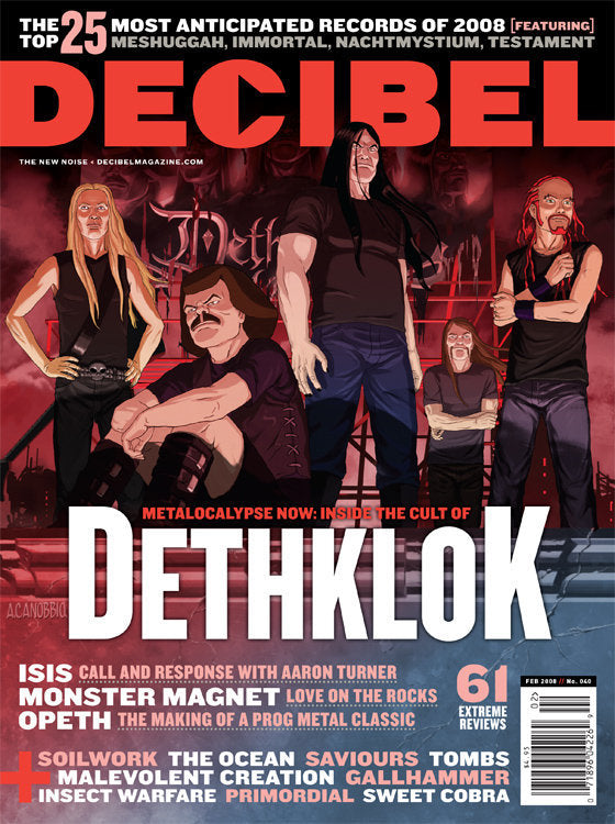 Cover of Decibel Magazine featuring Dethklok band members.