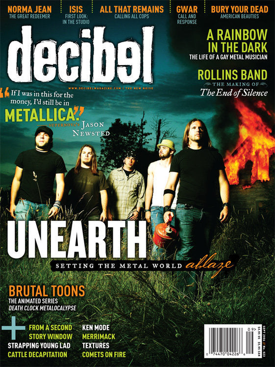 Decibel Magazine cover with Unearth