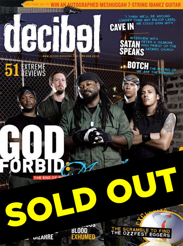 Decibel Magazine cover with God Forbid