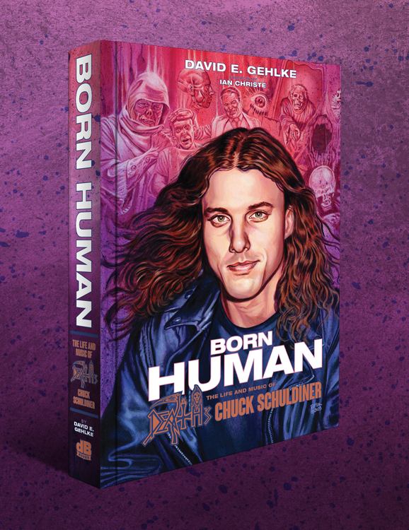 Book titled 'Born Human' with a purple background