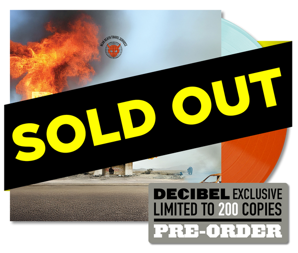 DEADGUY  - NEAR-DEATH TRAVEL SERVICES (DECIBEL EXCLUSIVE BURNT ORANGE + LIGHT BLUE HALF & HALF VINYL) PREORDER