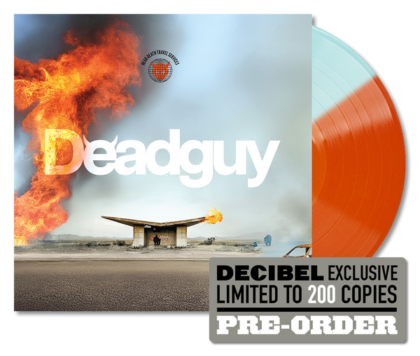 DEADGUY  - NEAR-DEATH TRAVEL SERVICES (DECIBEL EXCLUSIVE BURNT ORANGE + LIGHT BLUE HALF & HALF VINYL) PREORDER