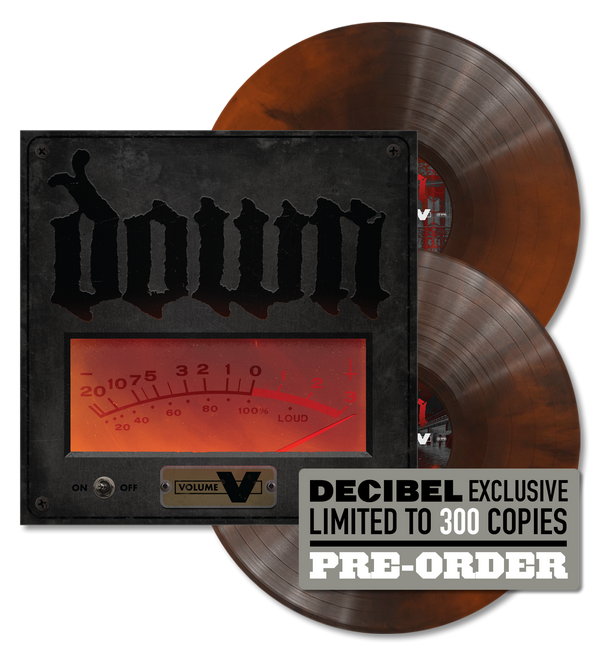 DOWN - VOLUME V  (DECIBEL EXCLUSIVE EMBOSSED COVER, ORANGE & BLACK GALAXY COLORED DOUBLE VINYL)