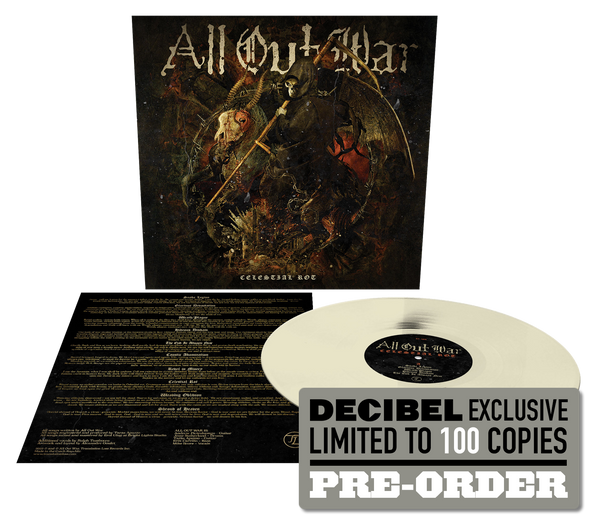 All Out War - Celestial Rot BONE WHITE DECIBEL EXCLUSIVE COLORED VINYL PREORDER