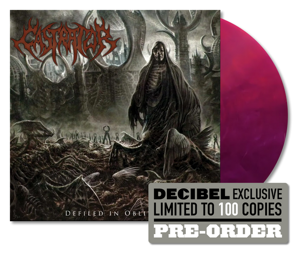 Castrator - Defiled in Oblivion DECIBEL EXCLUSIVE HOT PINK & BLACK GALAXY VINYL