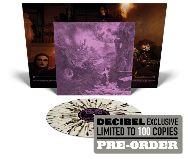 Devil Master - Ecstasies of Never Ending Night DECIBEL EXCLUSIVE MILKY CLEAR WITH VIOLET AND BLACK SPLATTER VINYL