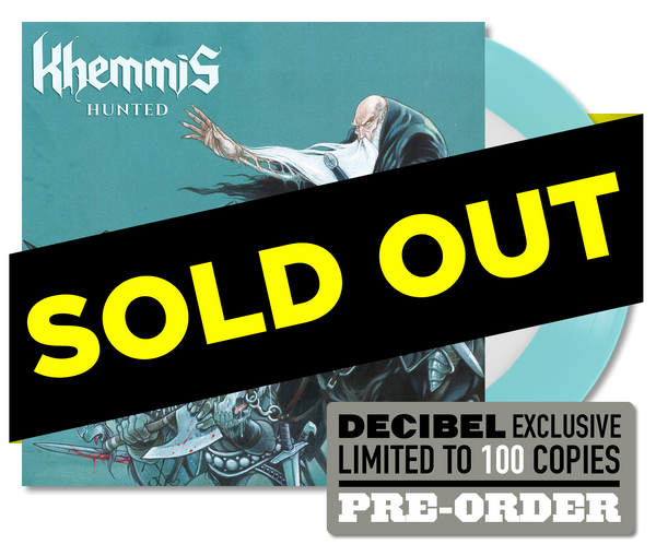 Khemmis – Hunted reissue DECIBEL EXCLUSIVE WHITE INSIDE ELECTRIC BLUE VINYL