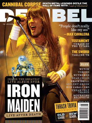 Decibel Magazine cover with Bruce Dickinson of Iron Maiden